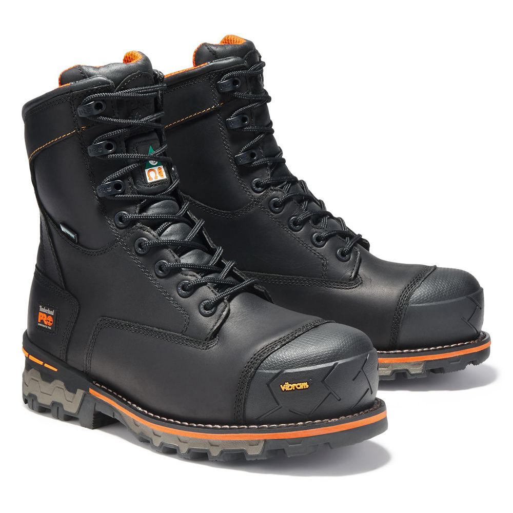 Bocanci De Muncă Timberland Barbati Negrii - Pro® Boondock 8\" Comp Toe - Romania - IFLMDV724